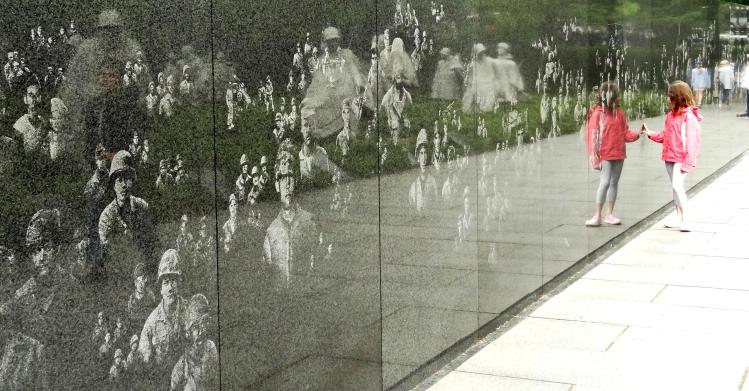 Little Girl in Red - Korean War Memorial Washington DC