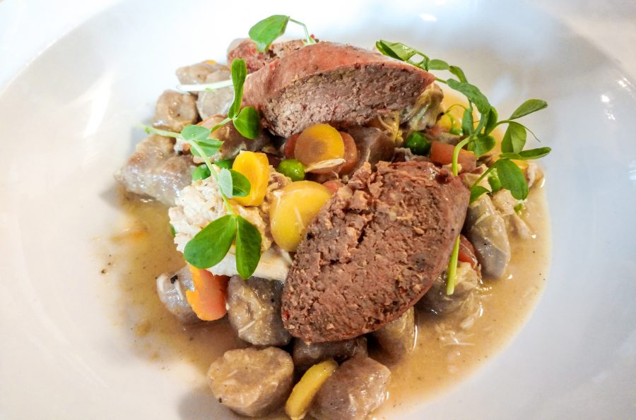 Best Restaurants in Mobile: The Noble South - Rabbit Sausage with Chicken and Rye Dumplings